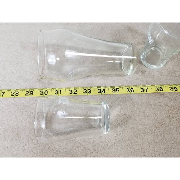 Coca Cola Coke Mini & Medium 80's Clear Glass Bell Shaped White Logo 6" 4" x3 - Picture 12 of 12